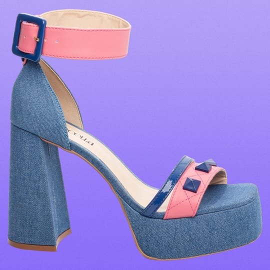 Meia Pata azul com rosa